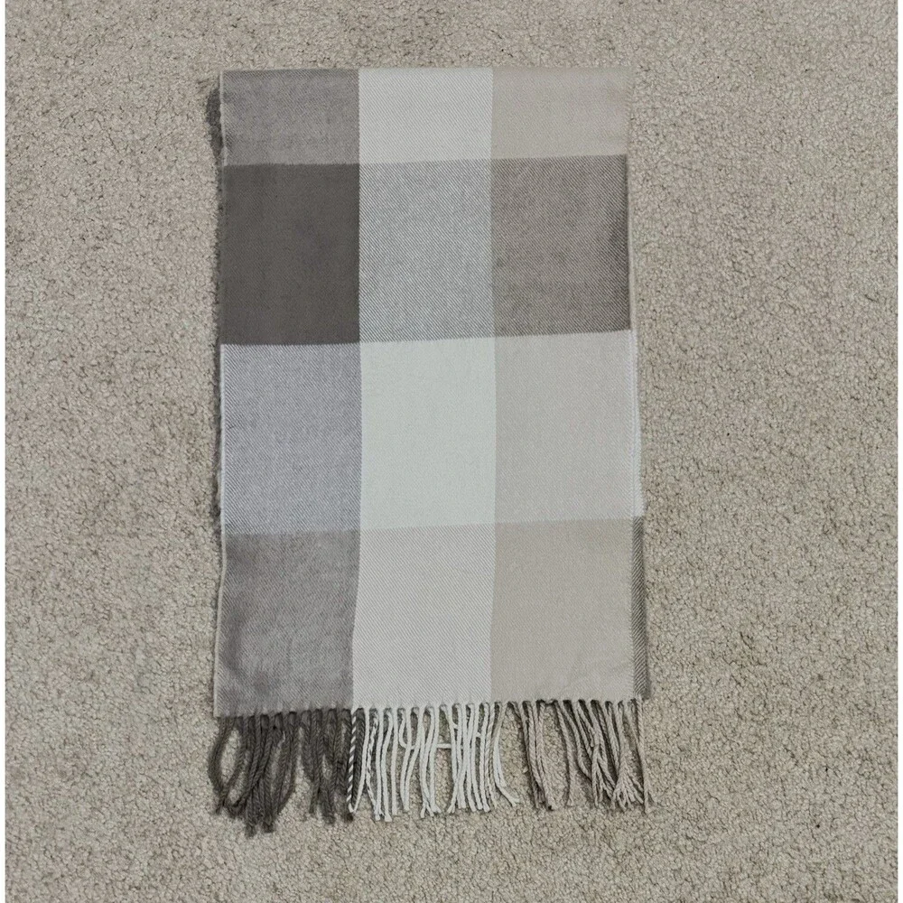 English Cashmere Tartan Plaid Scarf Fringe Soft Wool Winter Wrap Shawl